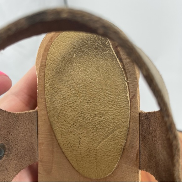 Sven Made in USA Taupe Leather Clogs heels Sz 38 7.5-8 - Picture 6 of 9